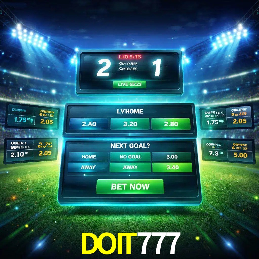 Vista de apuestas en vivo DOIT777 durante un partido en curso