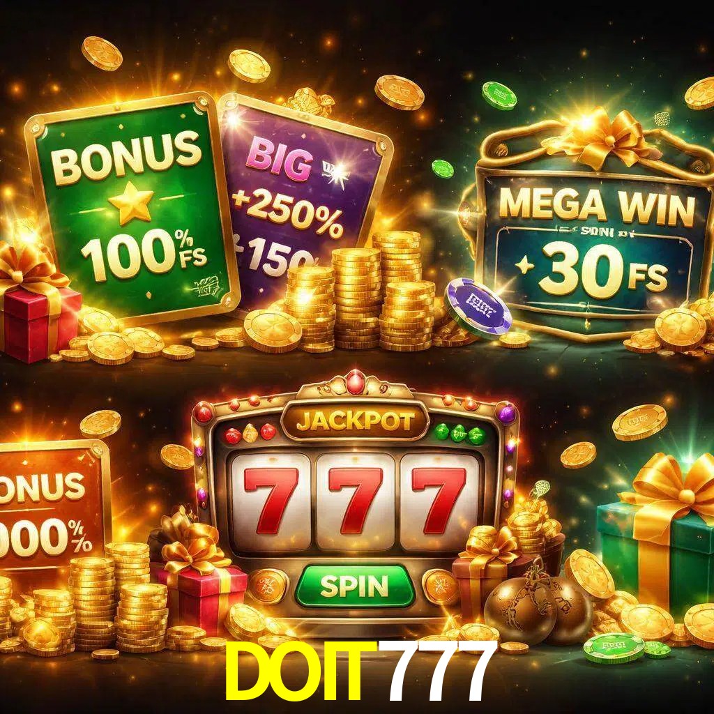 Tipos de bonos DOIT777 incluyendo recompensas de bienvenida y promociones continuas